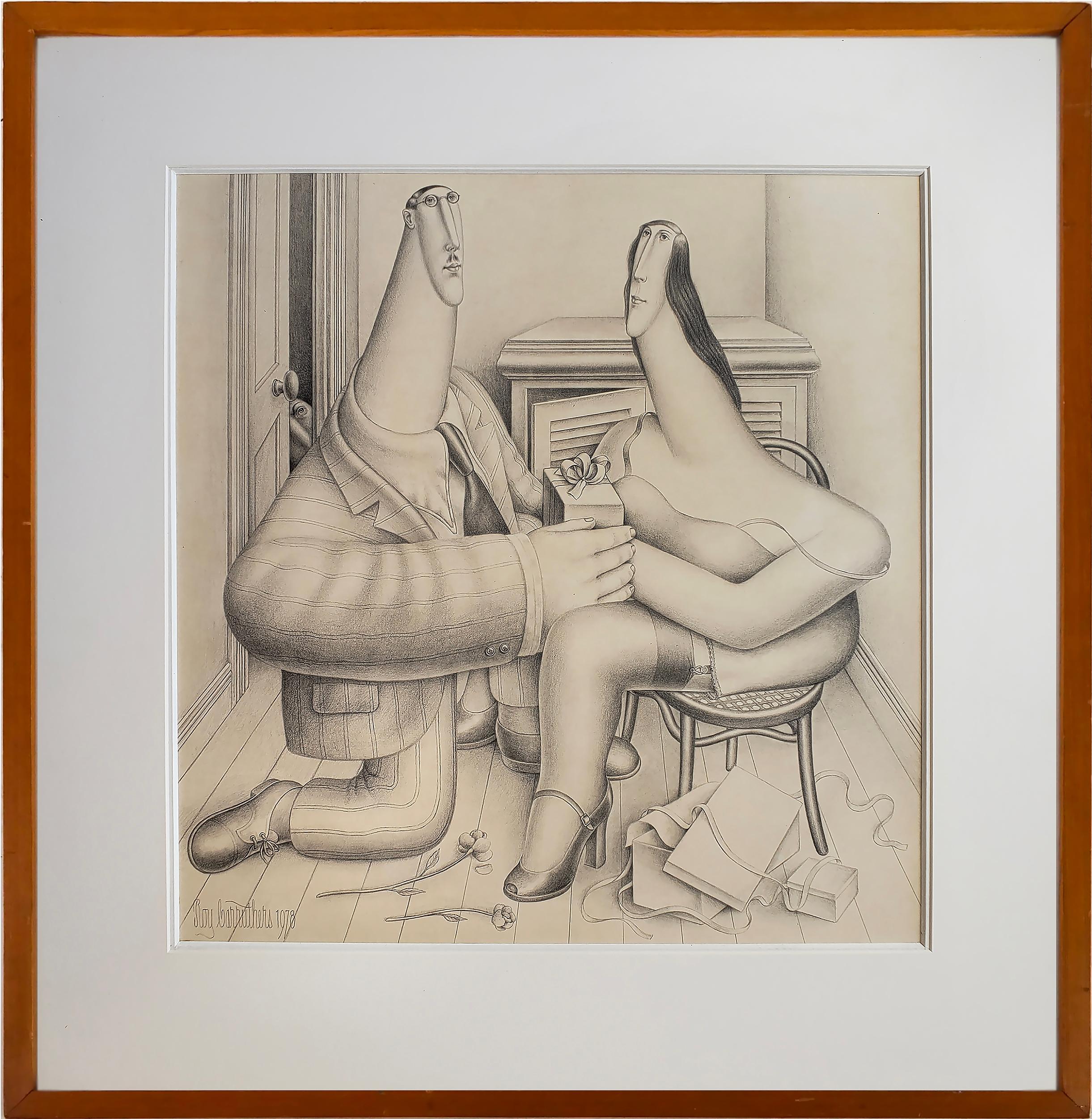 Roy Carruthers is a brilliant mix of George Tooker and Fernando Botero but with unexpected charm. 
 
