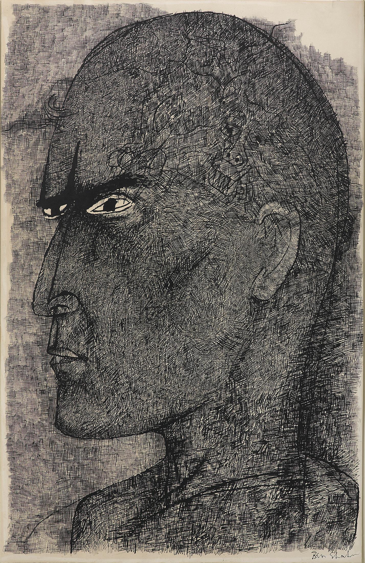 Ben Shahn Portrait Painting - "Kuboyama" Saga of the Lucky Dragon He died from H-bomb testing at Bikini Island