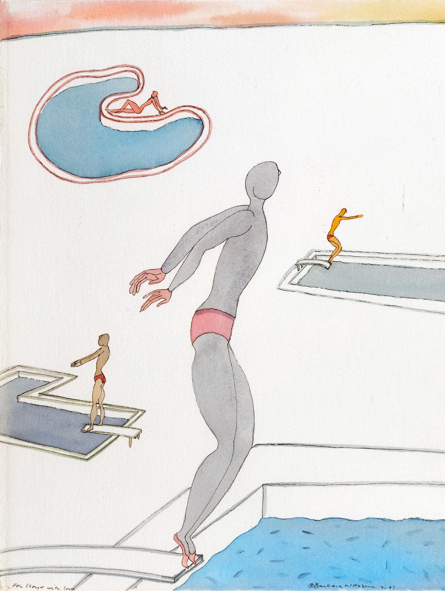 Barbara Nessim Nude -      Swimmers and Divers - Women Illustrators