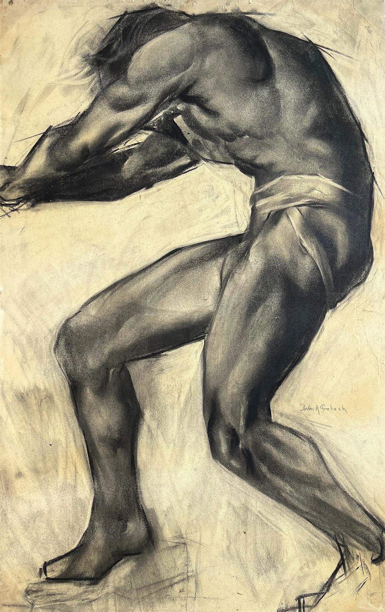 Muscular Male Nude with Bulging Muscles  Art Deco 7