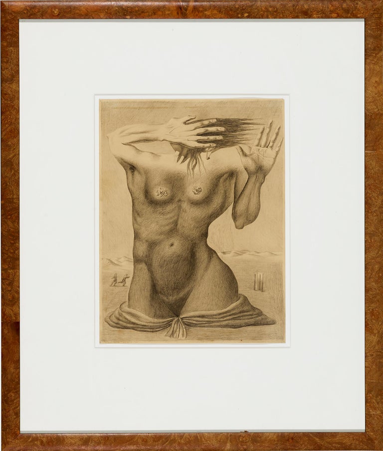 Surrealist Nude Female Figure like Salvador Dali - Art by Federico Castellon