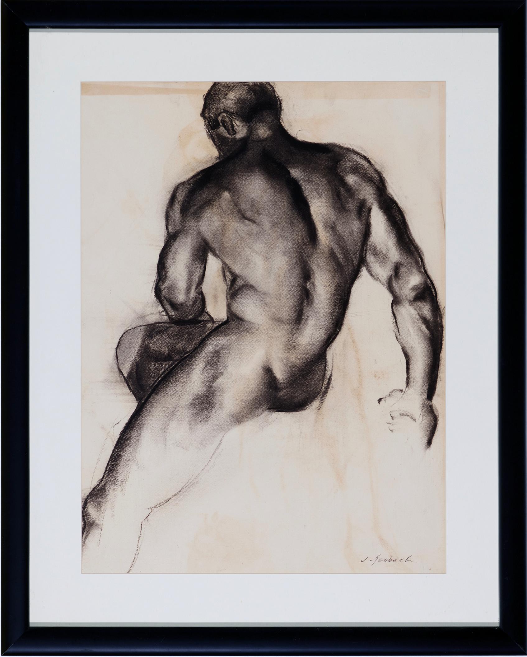 Muscular Male Nude - Art by John R. Grabach