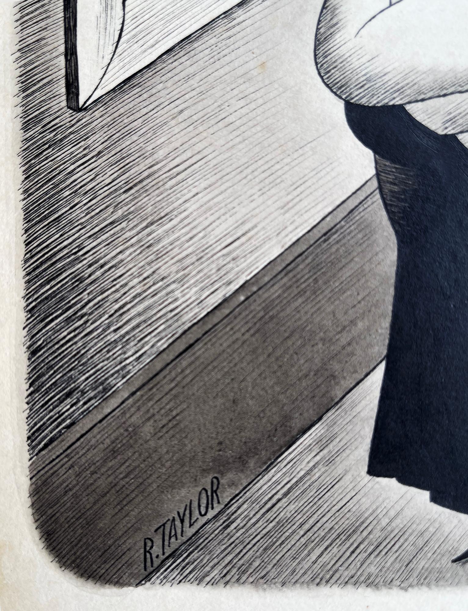 Amantes y Críticos de Arte Analizando la Pintura Obscena. Dibujos animados en venta 1