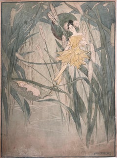 Fairy in the Pussy Willows with Baby and Spider Web Fantasy Children's  Book