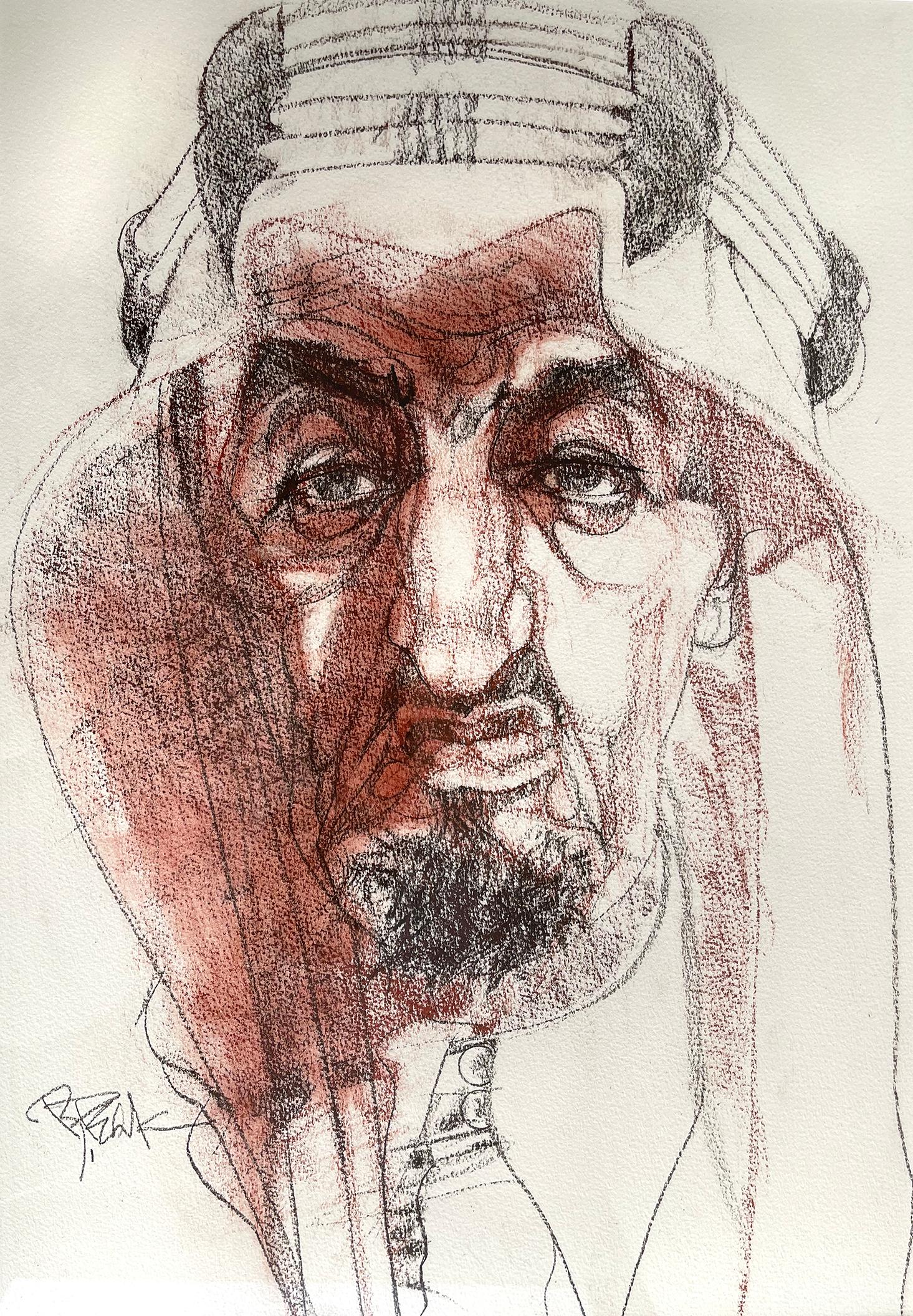Arabia Saudí Rey Faisal  Portada de la revista Time - Estudio sobre el Hombre del Año - Portrait Beige de Bob Peak