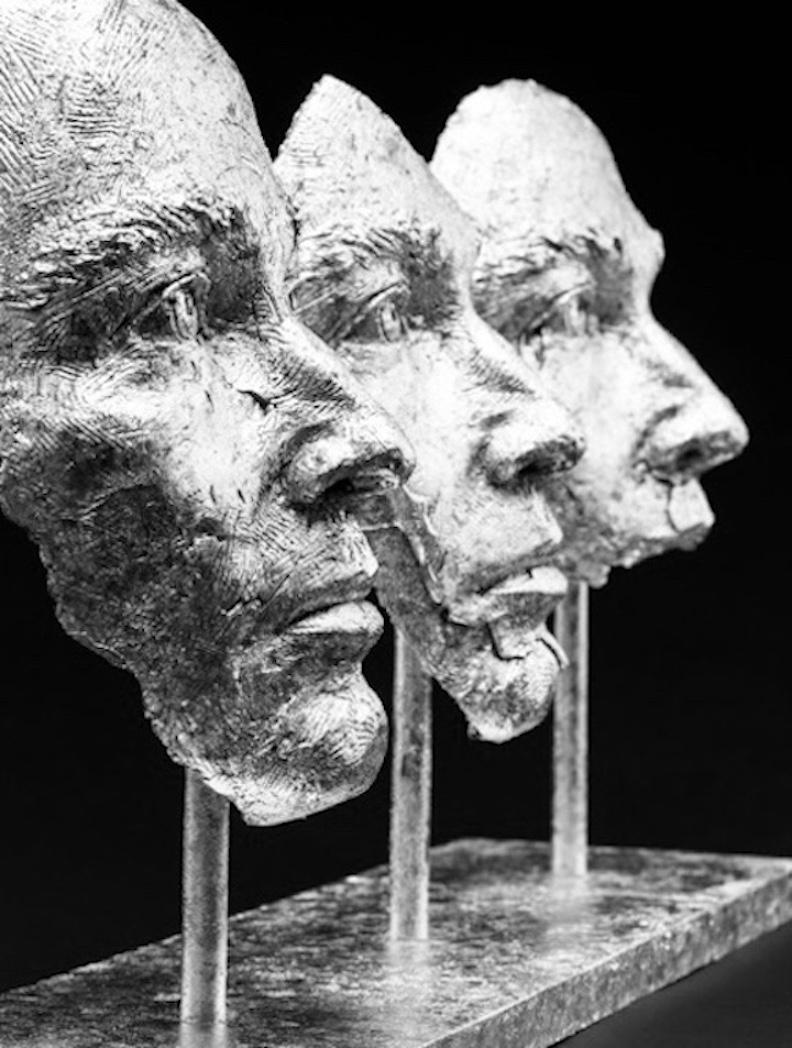 Boky Hackel-Ward Figurative Sculpture - Losing Myself In You (Platinum Leaf)