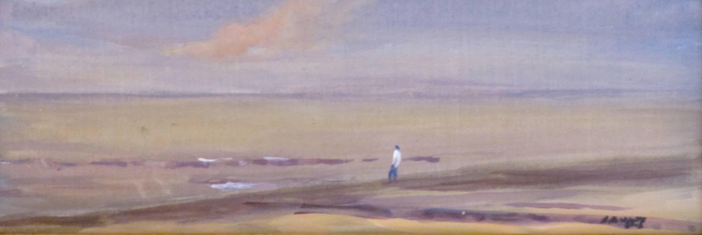Landscape Art de Nelson H. White - "Viareggio, Italia" Pintura impresionista, Paisaje, Acuarela, enmarcada