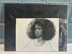 "Renee" Assael, Graphite Drawing, Paper, Academic Realist, woman curly hair