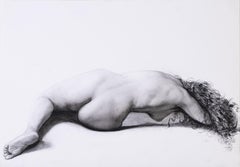 „Reclining Figure #7“ von Assael, Graphitzeichnung einer nackten Frau, ungerahmt, 9x13 in