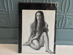 "Jess" Assael, disegno a grafite su carta, stile realista, nudo femminile, senza cornice