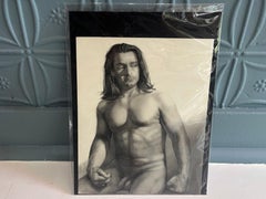 "Ulysses" Assael, Nude Drawing, Male, Graphite on Paper, Signed, 14x11 Inches