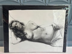 "Reclining Figure #1" Assael, Graphite Drawing of Nude Woman, Signed, 11x14.5 in