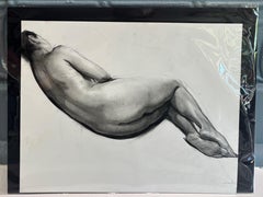Reclining Figure #9, Realist Female Nude Graphite Drawing on Paper, 21st Century