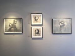 "Study for Alyssa II" 2018 - Charcoal drawing, portrait of young woman, framed