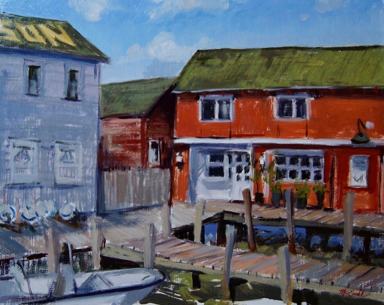 Megan Euell Landscape Painting - The Old Scrimshaw, Greenport