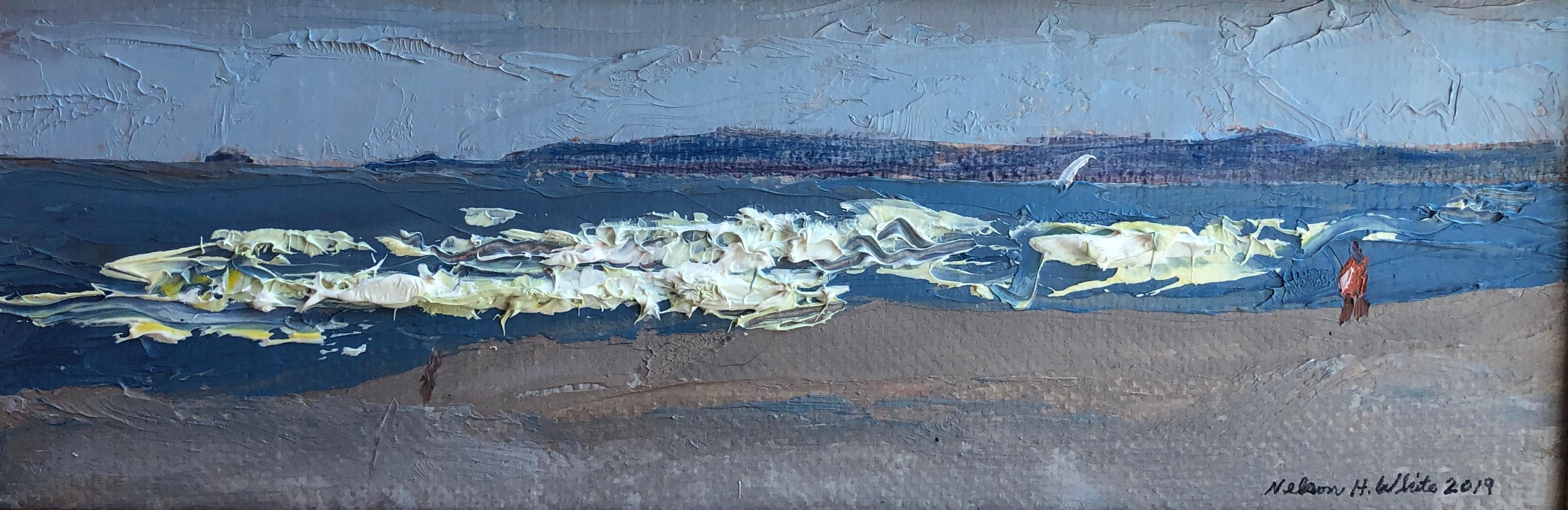 Nelson White Landscape Painting - The Waves, Versilia, Italy