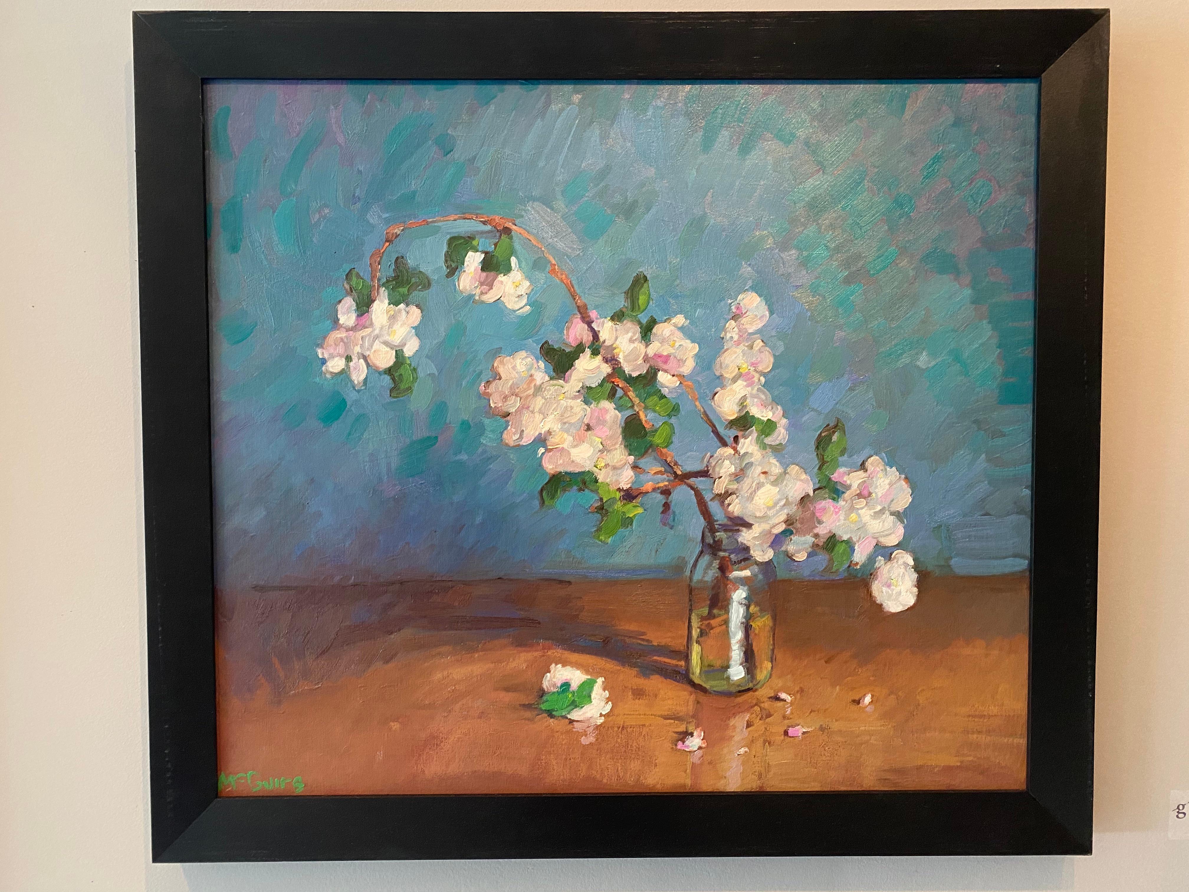 Apple Blossoms in Small Jar - Painting by Tim McGuire