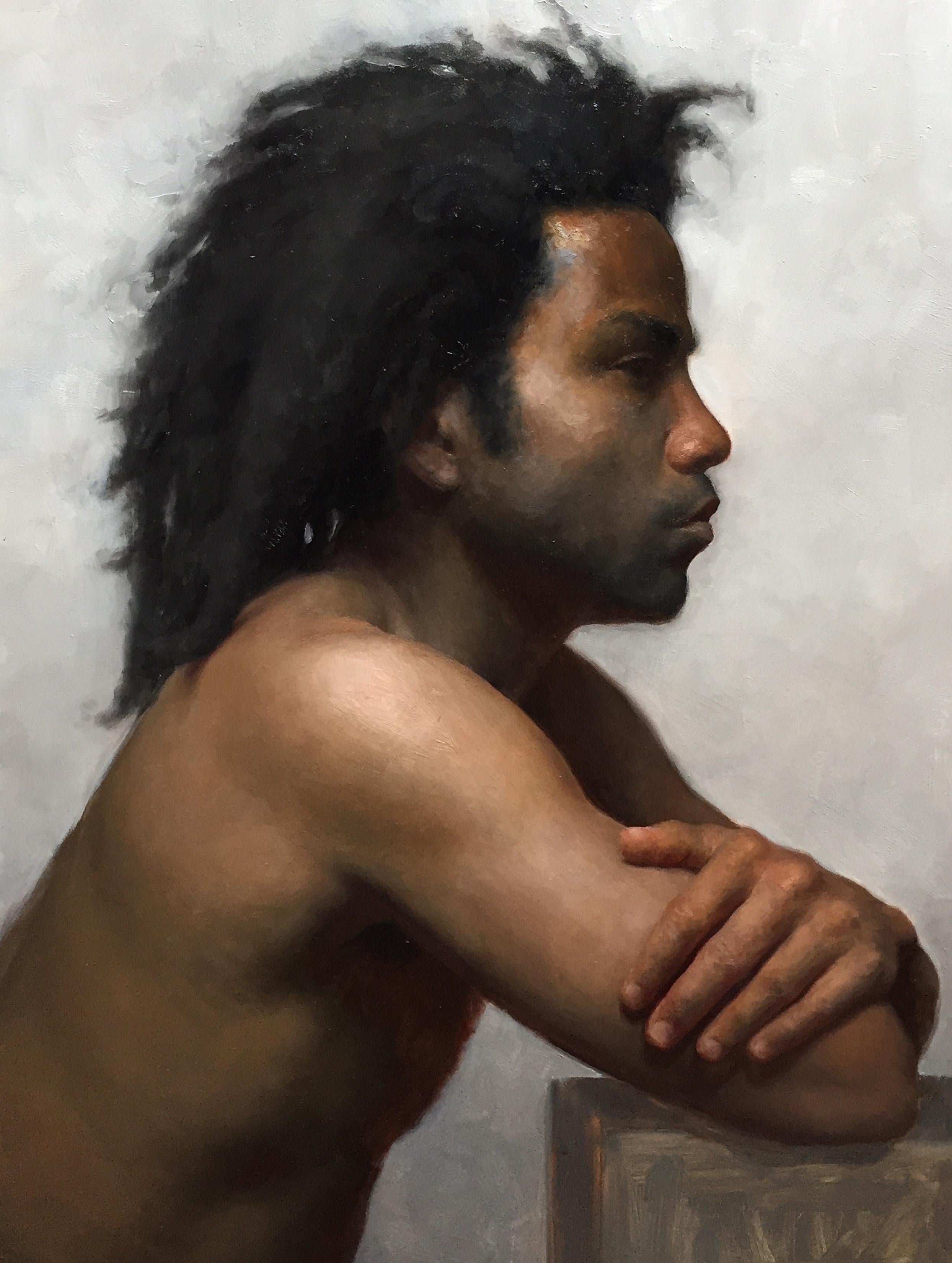 Jamaal in Profile - Painting by Patrick Byrnes