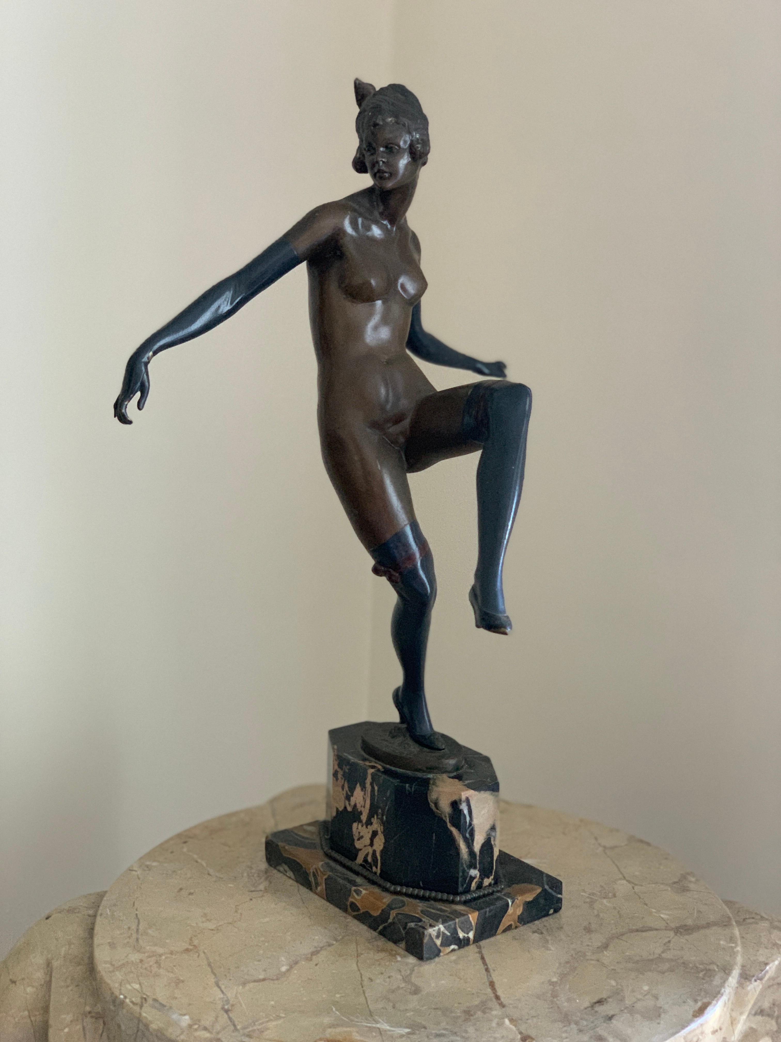 A. Titze Figurative Sculpture - Cabaret Dancer