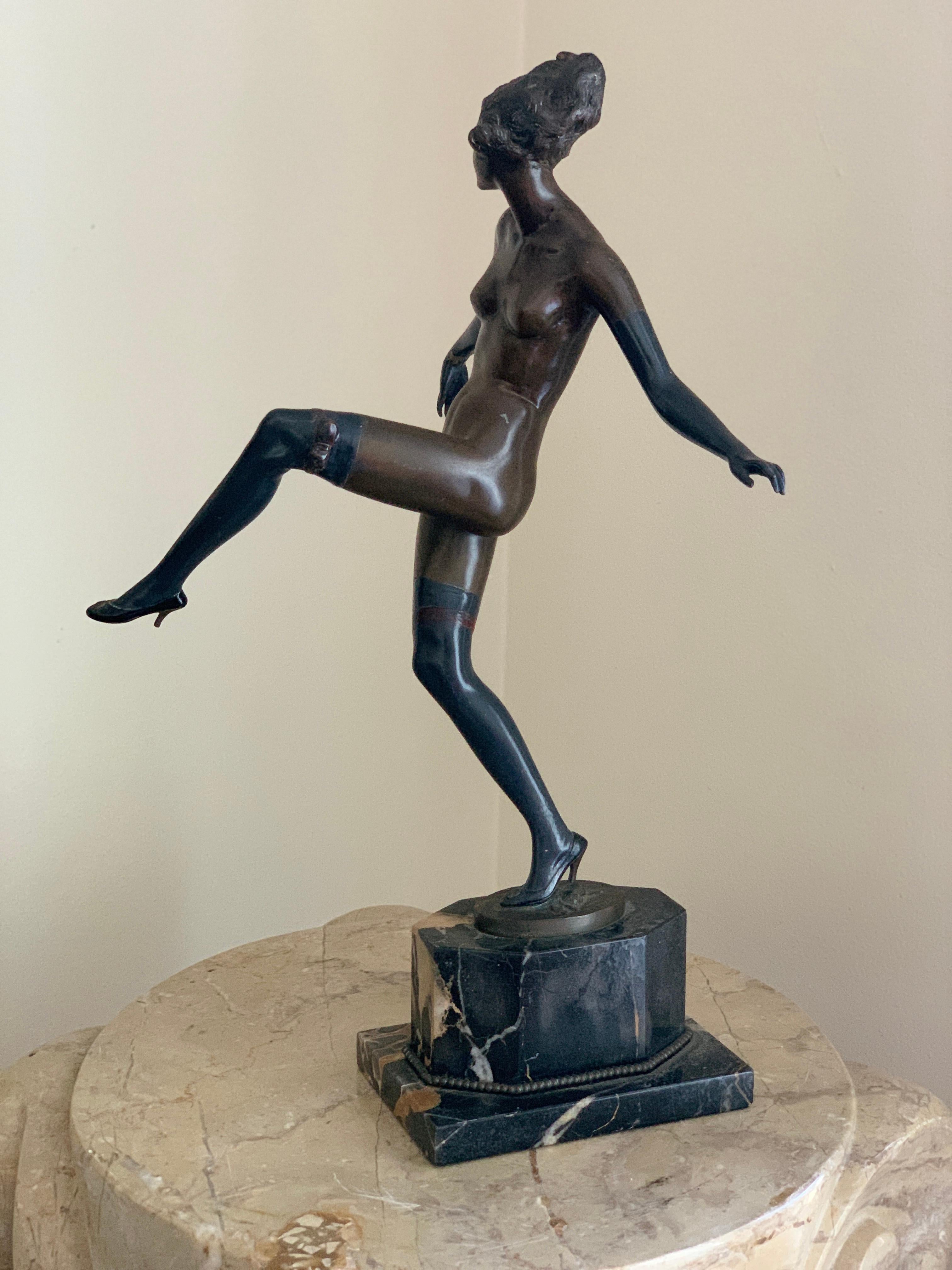 Cabaret Dancer - Sculpture by A. Titze