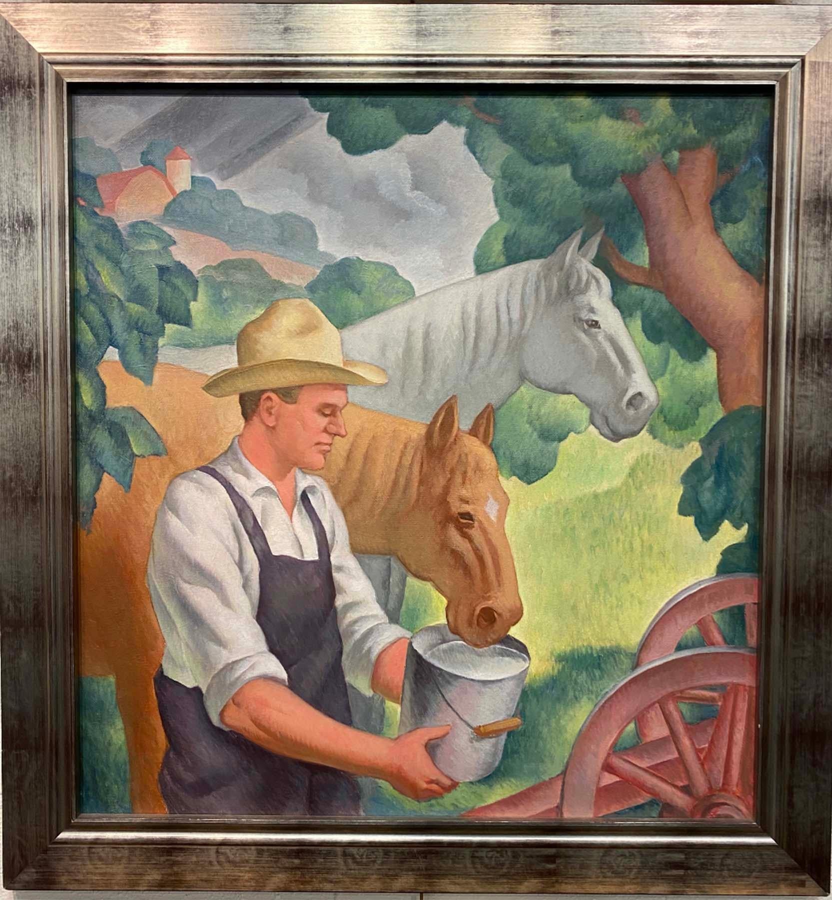 Feeding the Horses - Painting by Gregory Orloff