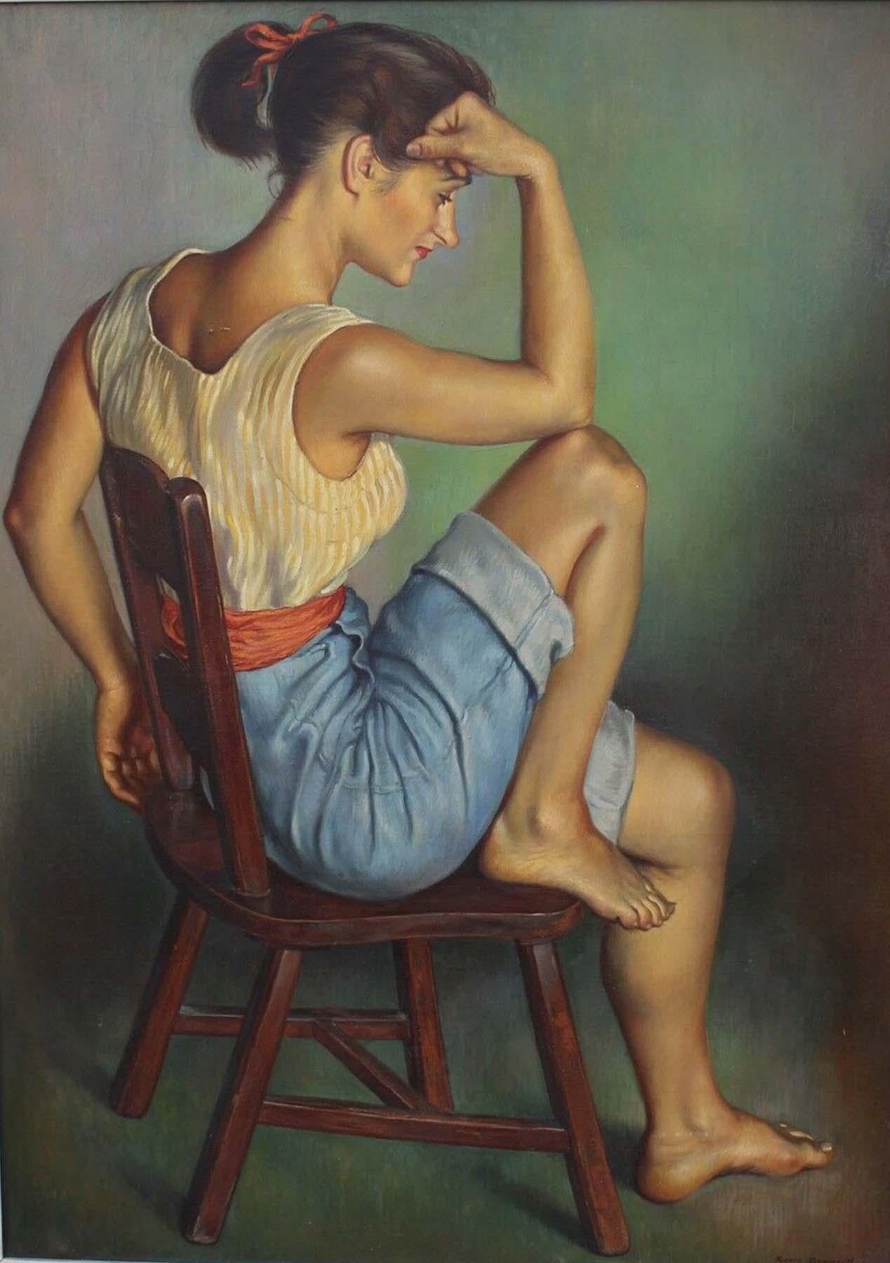 REMO BRAMANTI Portrait Painting - Portrait of a Young Woman