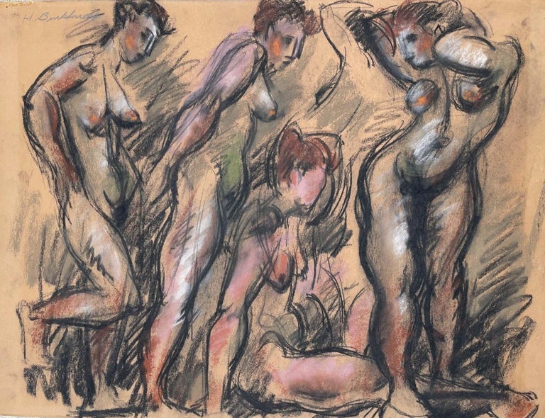 Hans Burkhardt Nude Painting - Nude Models