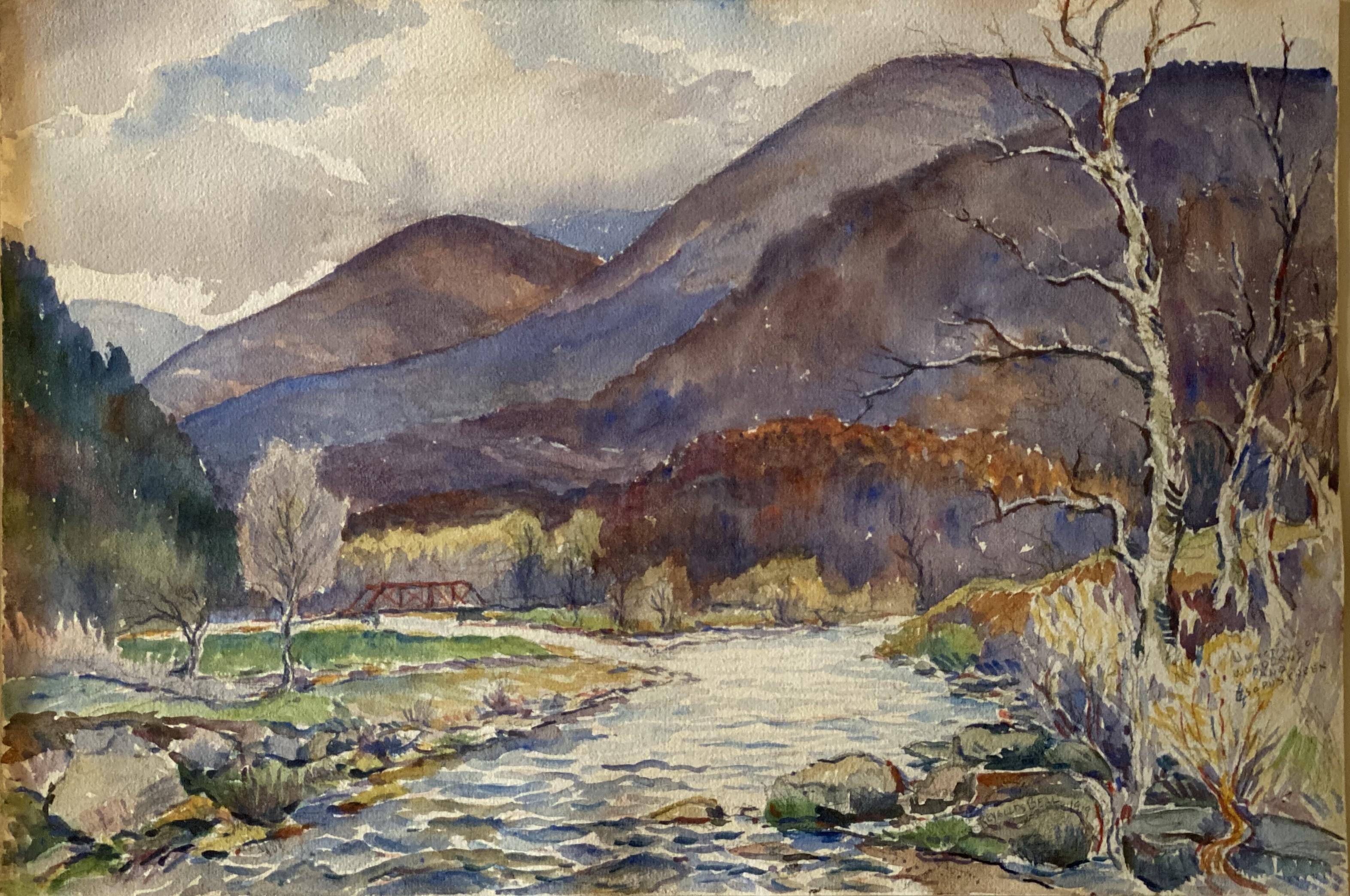 Junction of Woodland and Esopus Creek - Art by Reynolds Beal