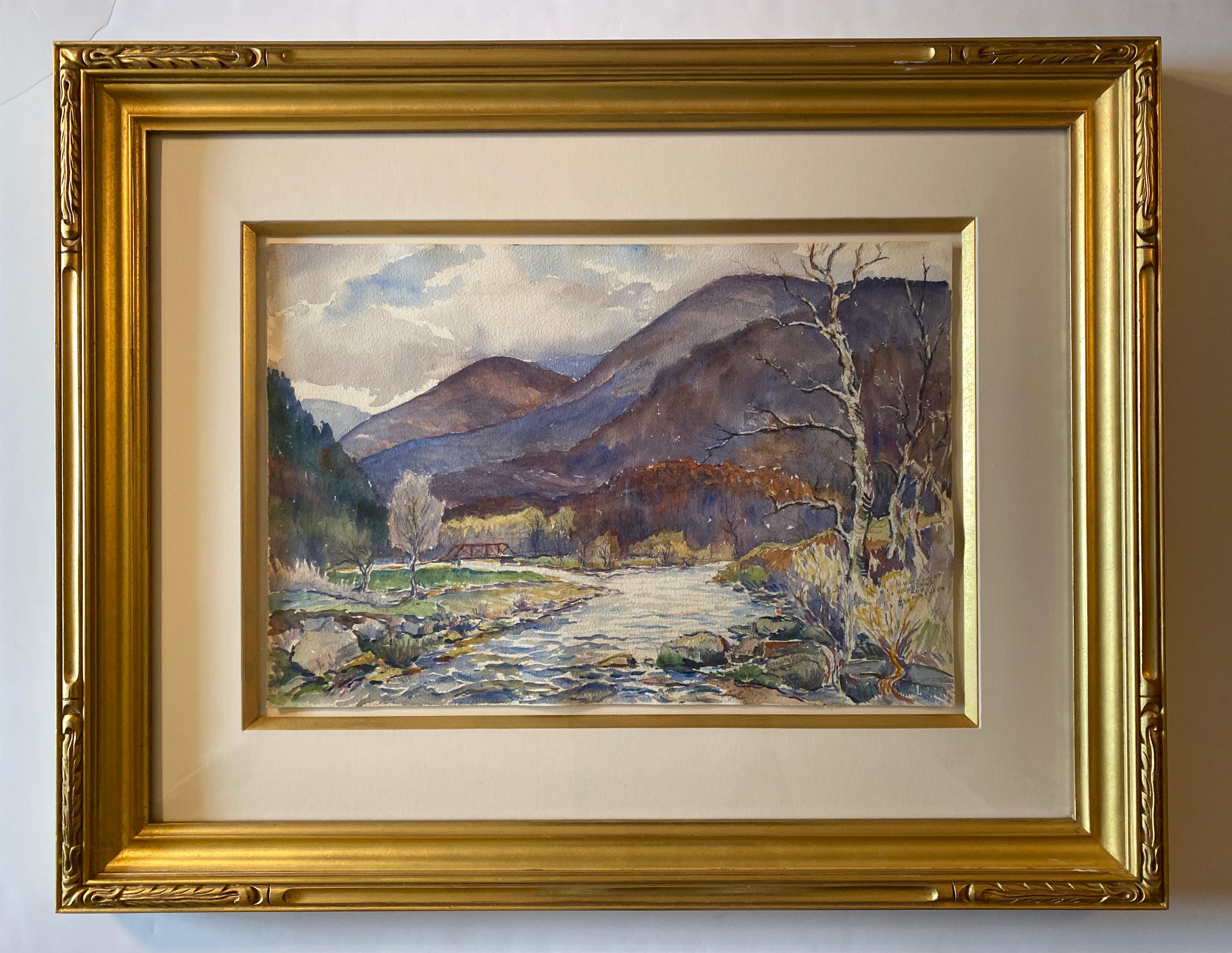 Reynolds Beal Landscape Art - Junction of Woodland and Esopus Creek