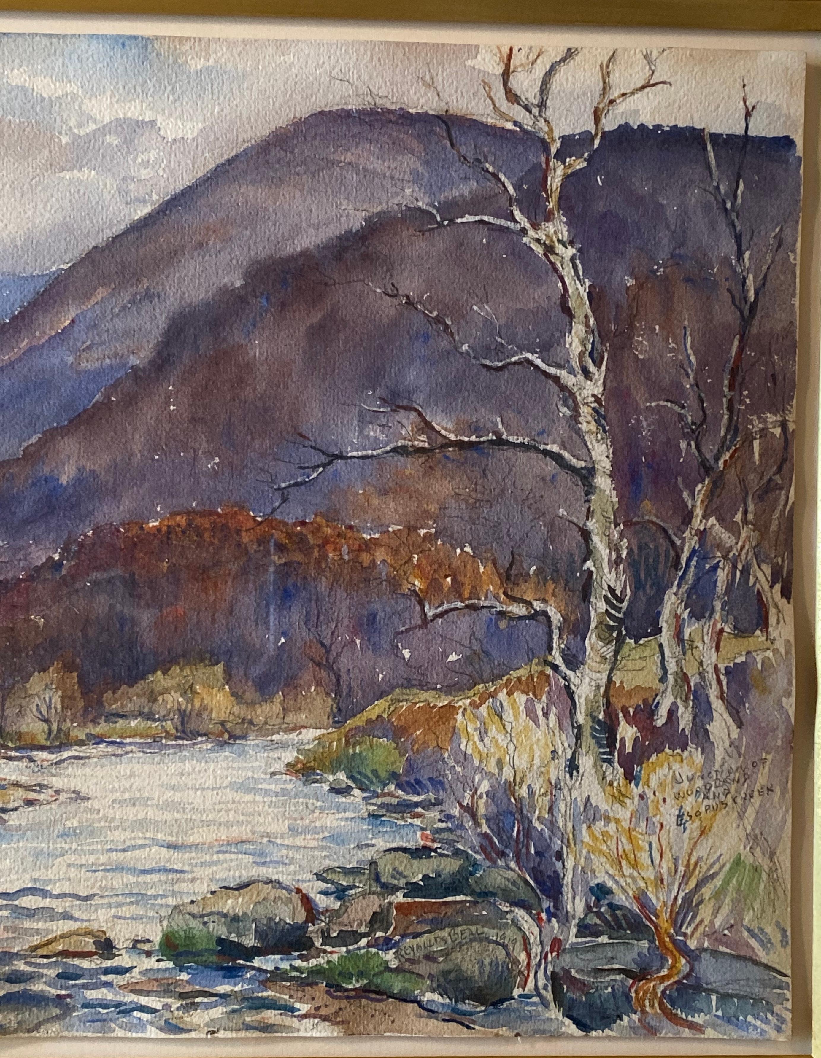 Junction of Woodland et Esopus Creek - Post-impressionnisme Art par Reynolds Beal