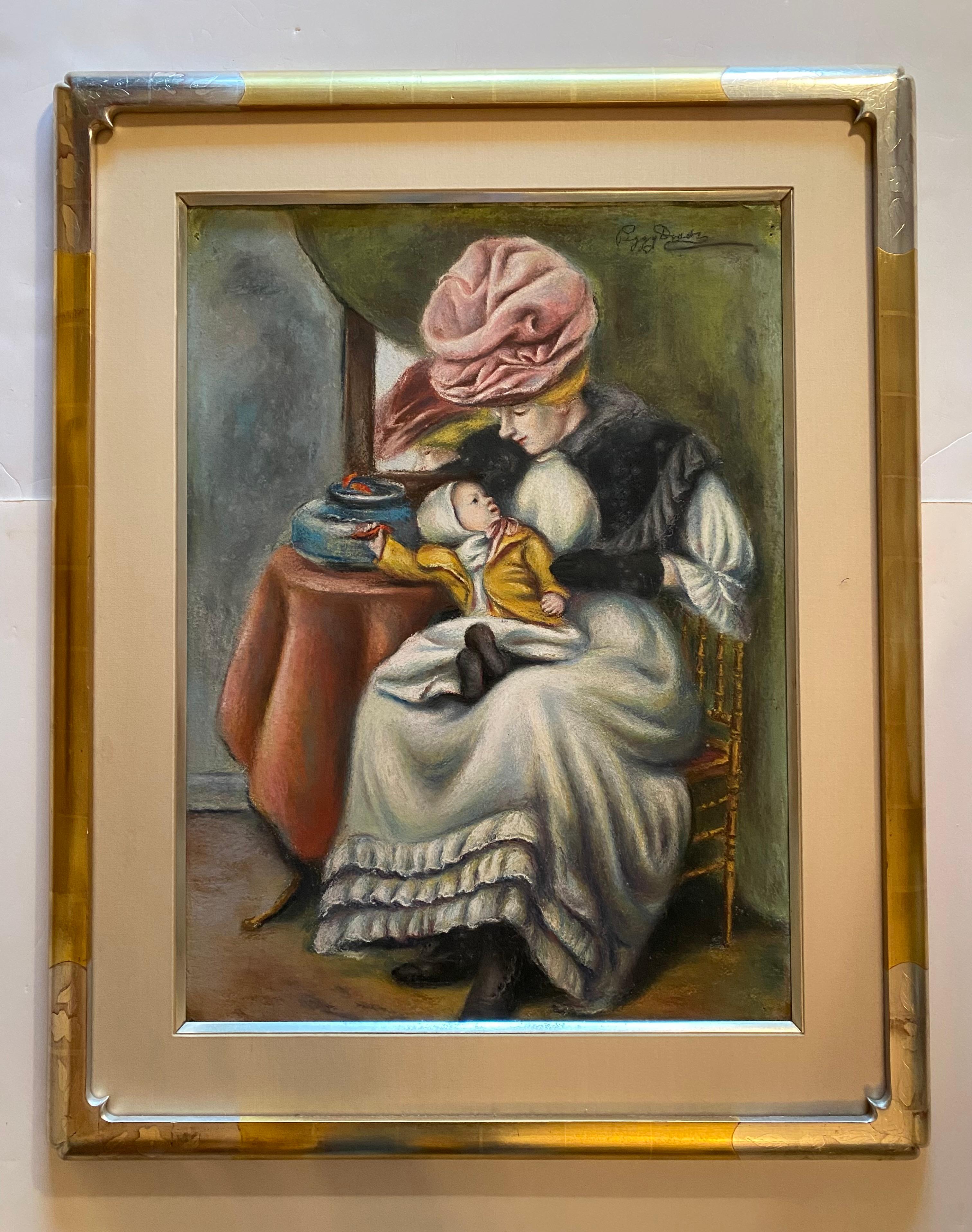 Mutter und Kind mit Goldfisch (Amerikanischer Realismus), Art, von Peggy Dodds