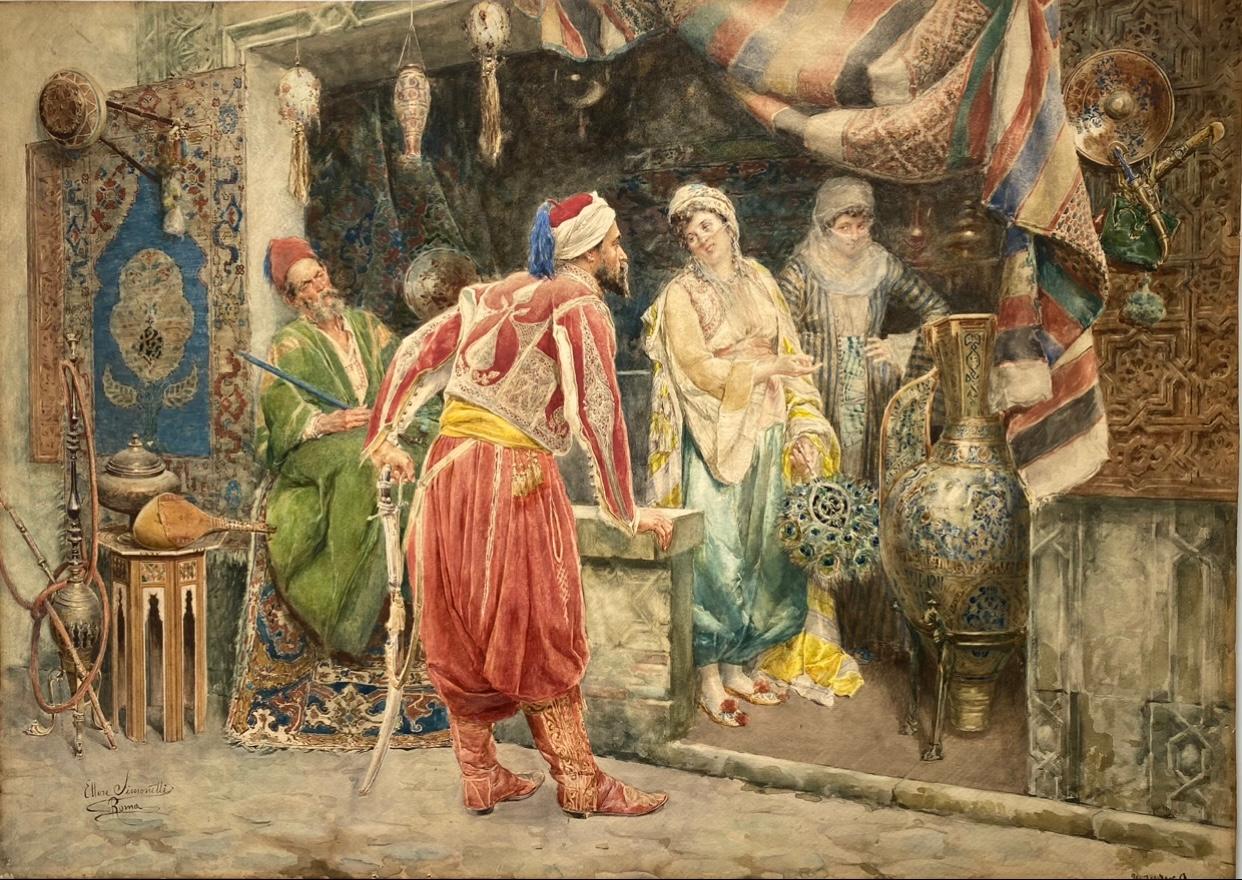 La Visite Au Brocanteur – Art von Ettore Simonetti
