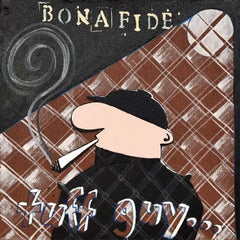 "Bonafide Tuff Guy" Pittura acrilica di David Craig Ellis, Arte di strada urbana