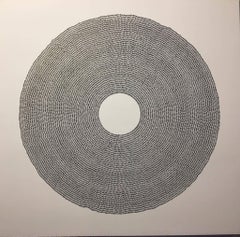 Starbirth III, Halsey Chait, Abstract Drawing, Circle, Black, White