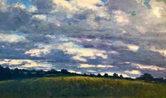 "Yasgur's Farm Today", Peinture à l'huile de paysage sur bois de Richard Rosenblatt