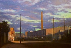 "Workingman's Blues III", Oil Cityscape Painting by Richard Rosenblatt