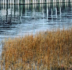 « Reflection 1 », photographie de nature en couleur, paysage, gazon, roseau, eau