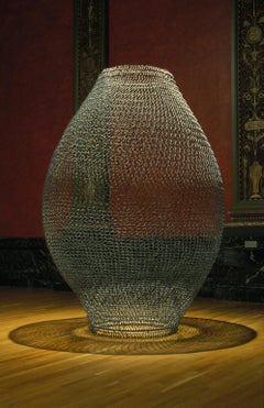 "Chamber" Abstract, Metal Chain Link Sculpture by John Ruppert