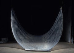 "Scoop" Abstract, Metal Chain Link Sculpture by John Ruppert