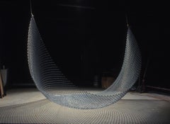 "Scoop" Abstract, Metal Chain Link Sculpture by John Ruppert