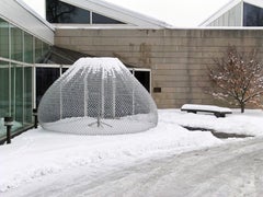 "Vessel" Abstract, Metal Chain Link Sculpture by John Ruppert