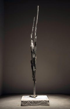 "Flash" Abstract, Cast Bronze Metal Sculpture by John Ruppert