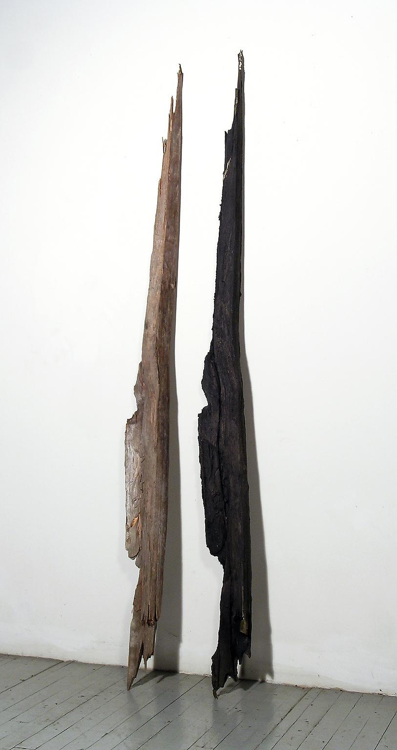 "Twin Strikes" Abstract, Cast Iron Metal Sculpture by John Ruppert