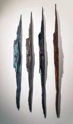 Escultura abstracta de metal fundido "Wall Strikes II" de John Ruppert