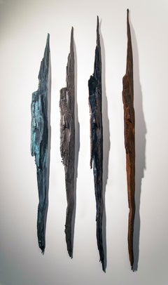 "Wall Strikes II" Abstract, Cast Metal Wall Sculpture by John Ruppert