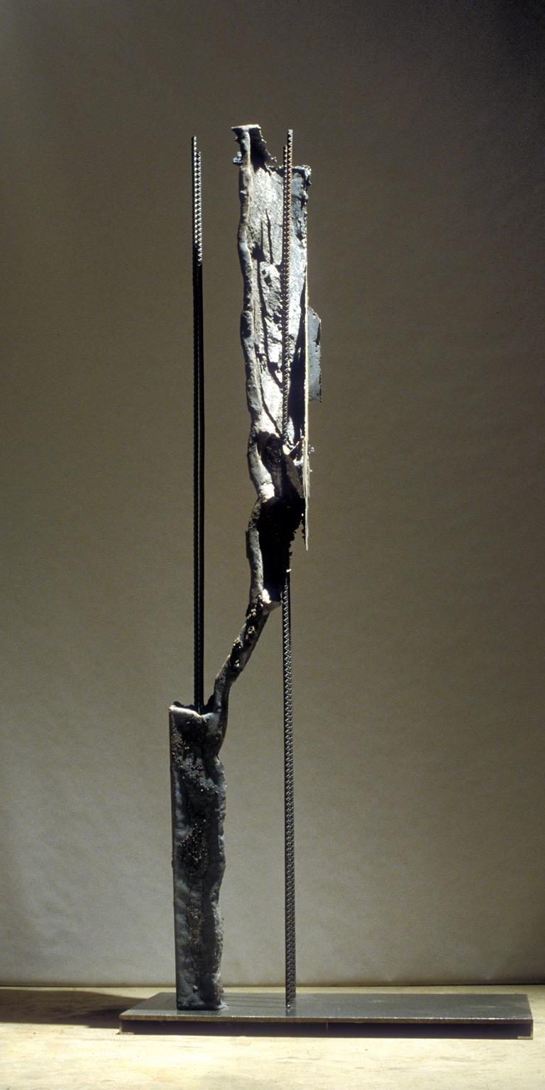 "Positive Crack" Abstract, Cast Iron Metal Sculpture by John Ruppert