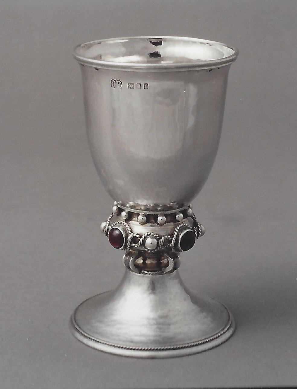 Gem set goblet George V By Omar Ramsden London 1921
height 13cm diameter 7.10 cm
163 grams