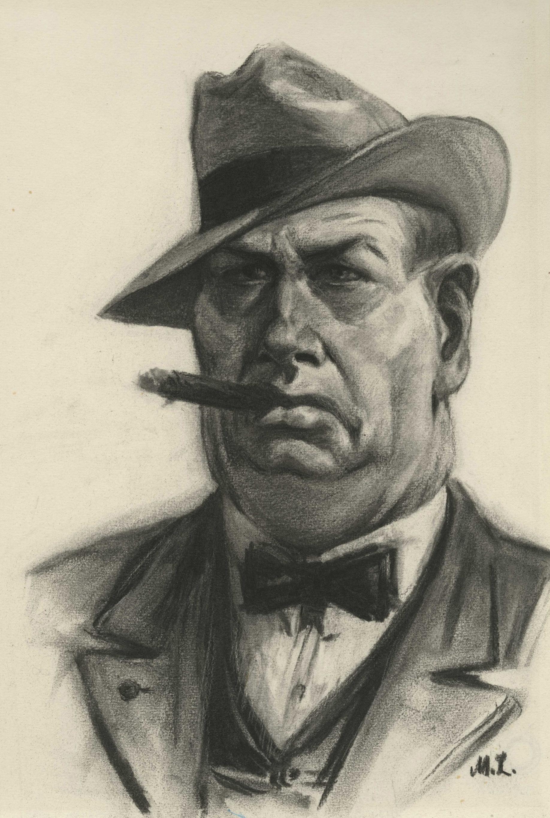 Martin Lewis Portrait - [Man with cigar]