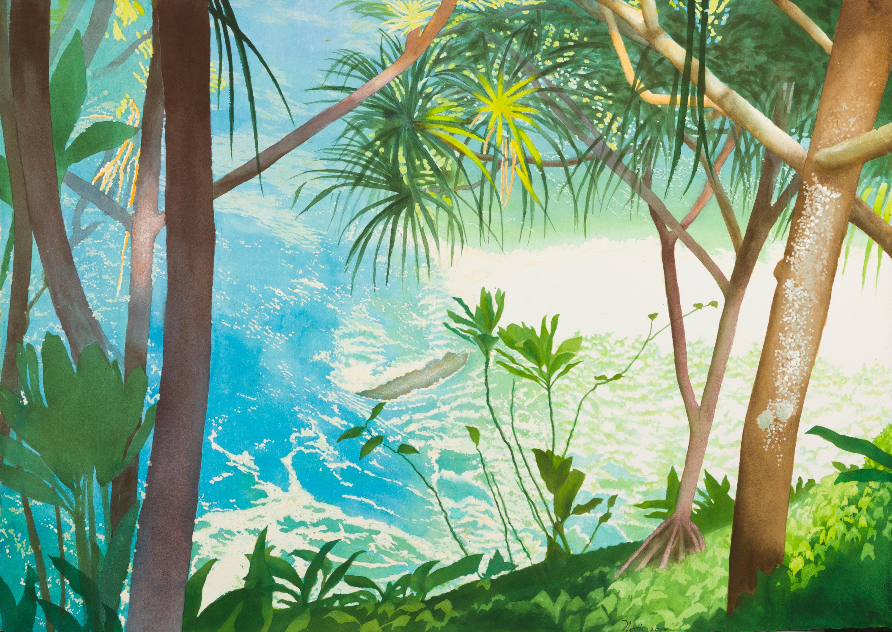 Ben Norris Landscape Art – Manoa Rainforest XXXII: Hala und Wave 2