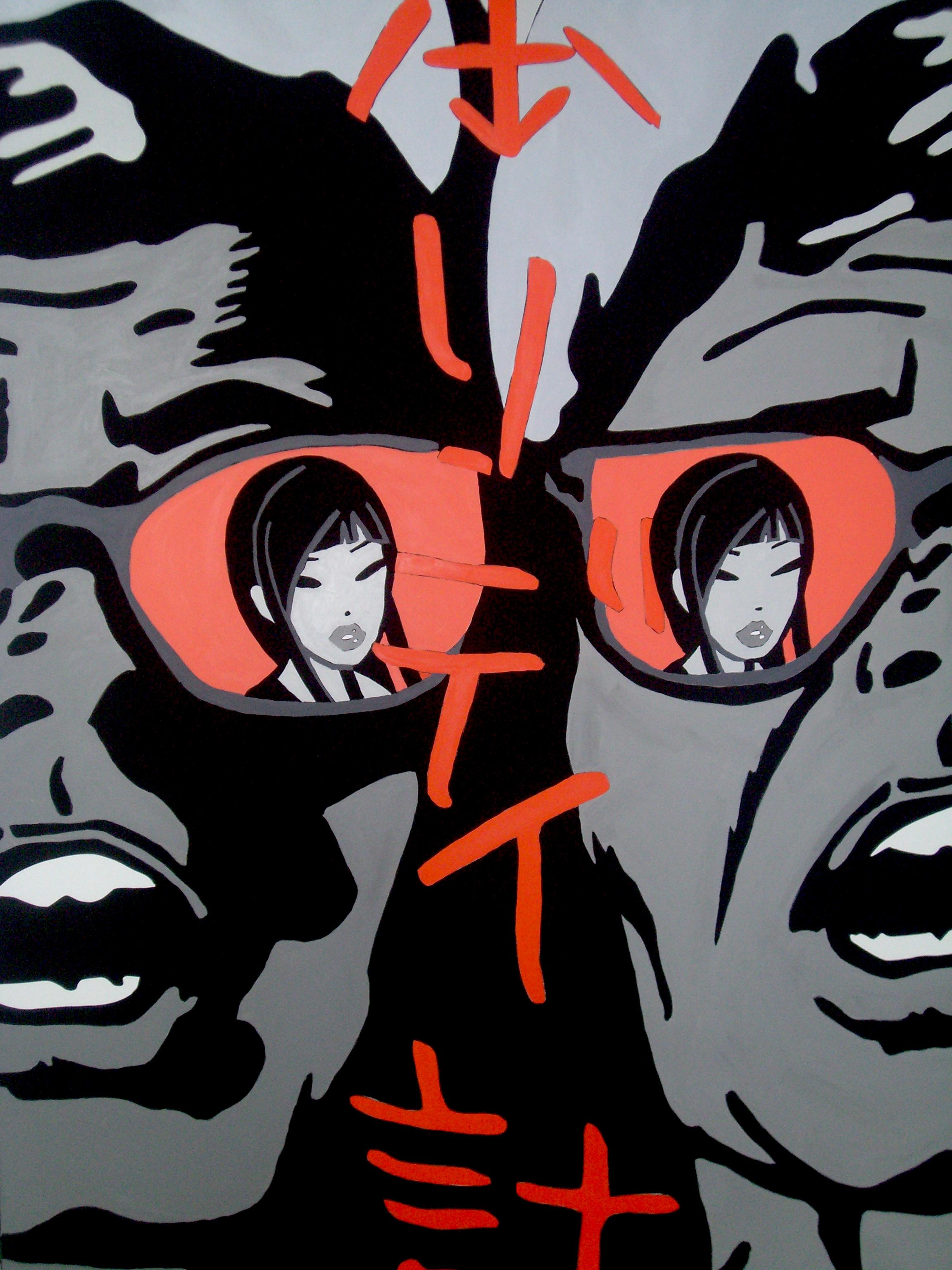 Doppelt orange – Painting von FANU